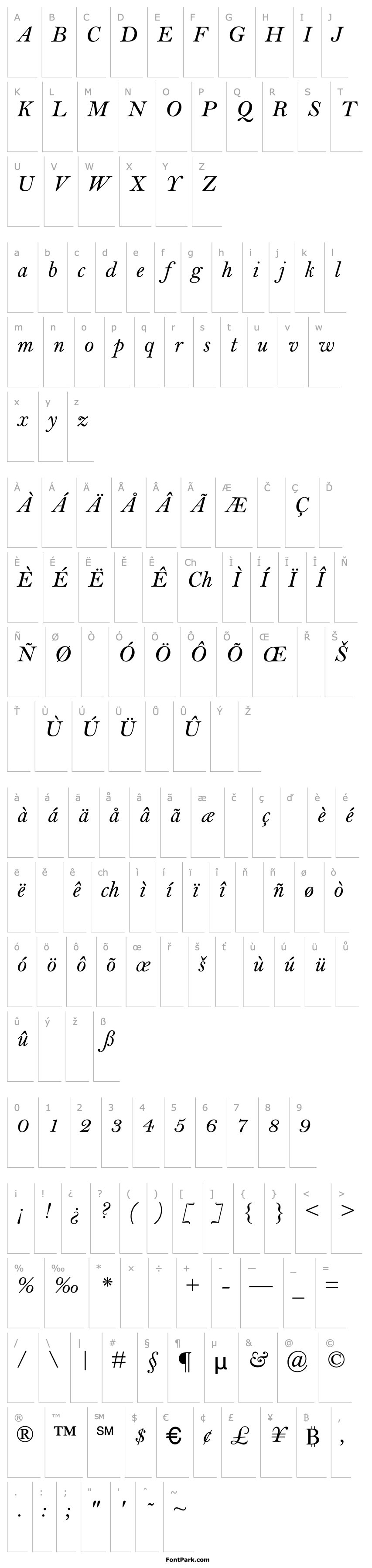 Přehled MBell-Italic