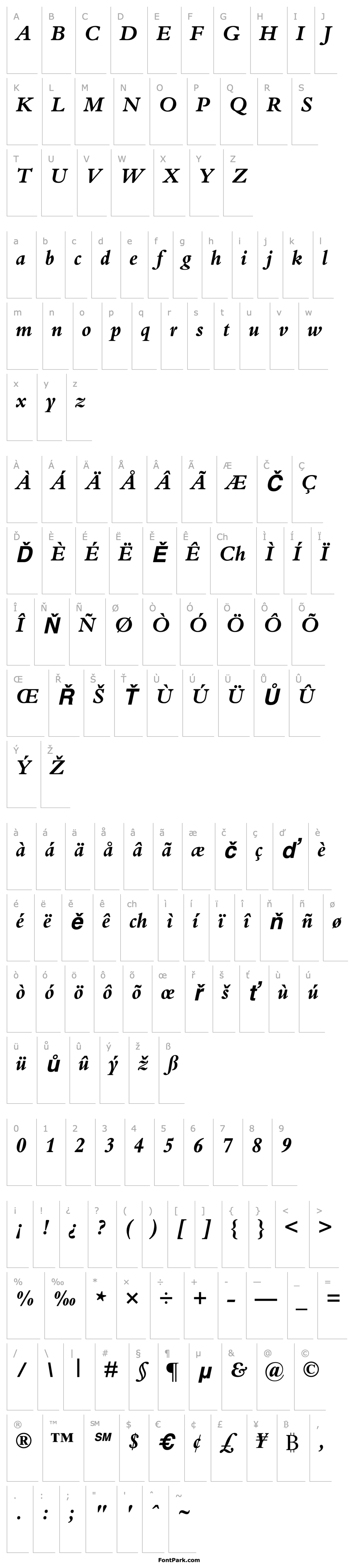 Přehled MBembo-BoldItalic