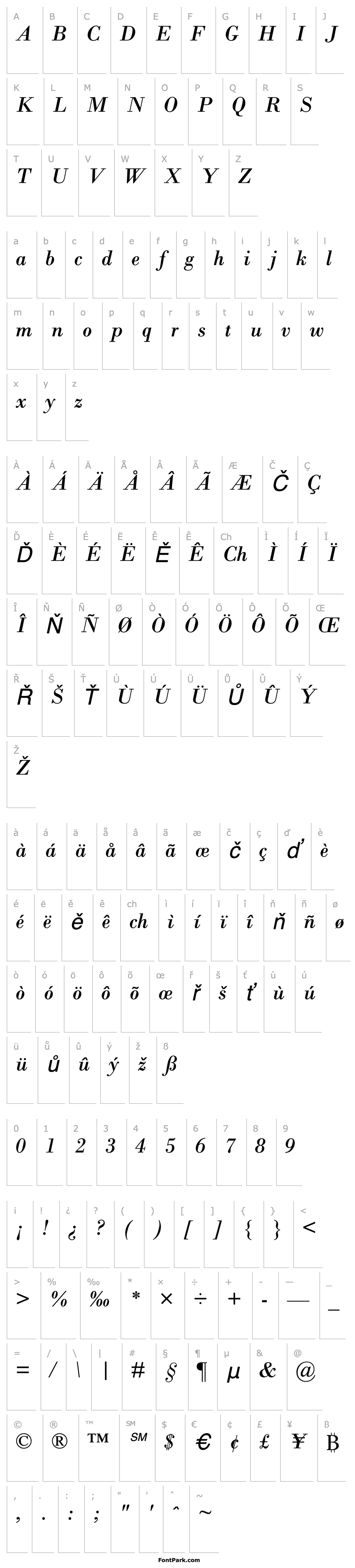 Overview MBodoni-Italic
