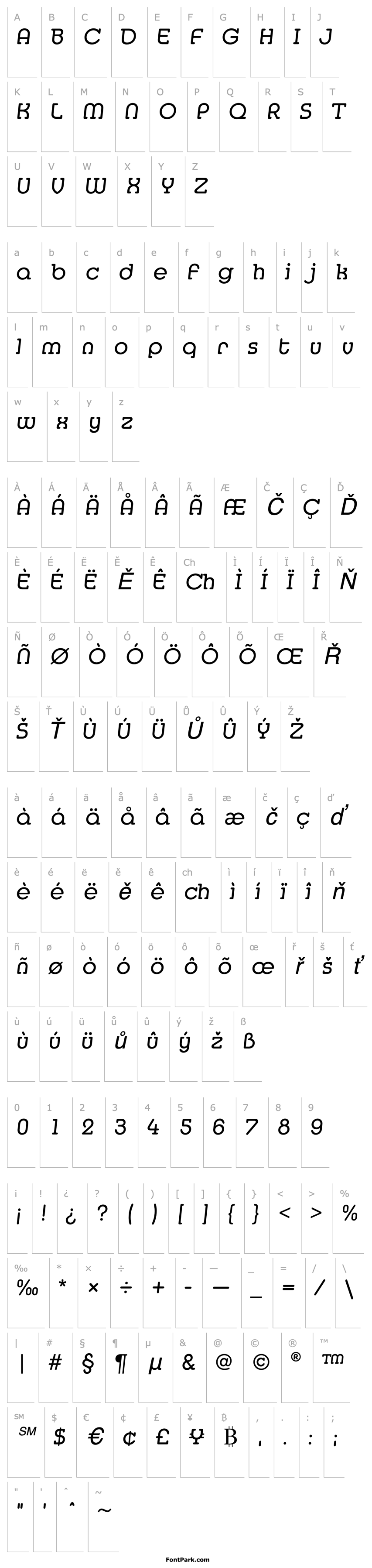 Přehled MediaSerifEF-RegularItalic