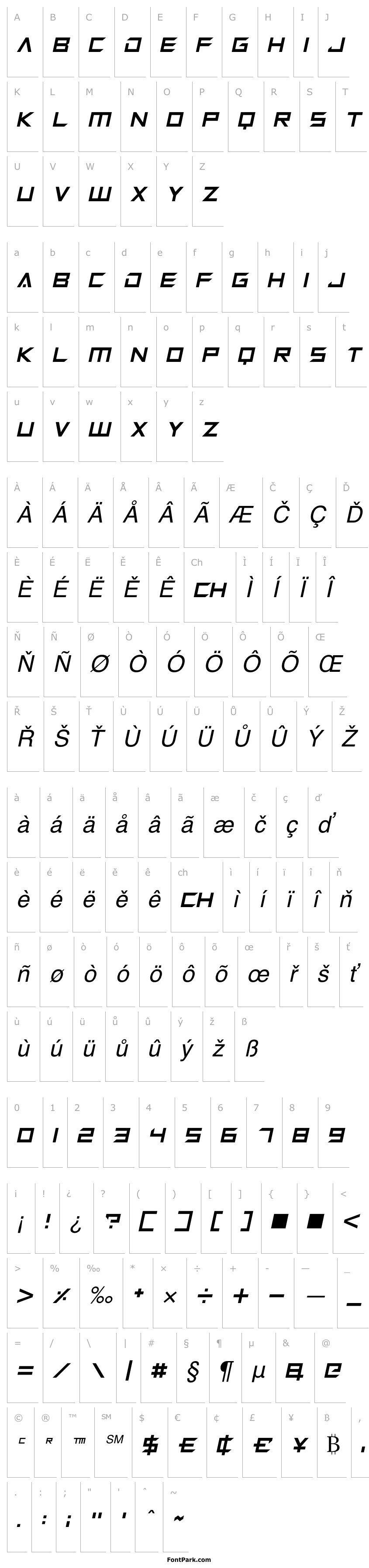 Overview Megabot Five Italic