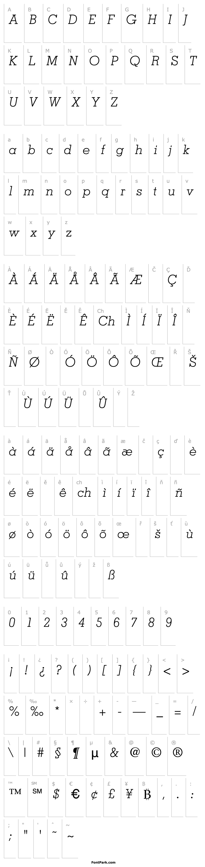 Přehled Memphis-LightItalic