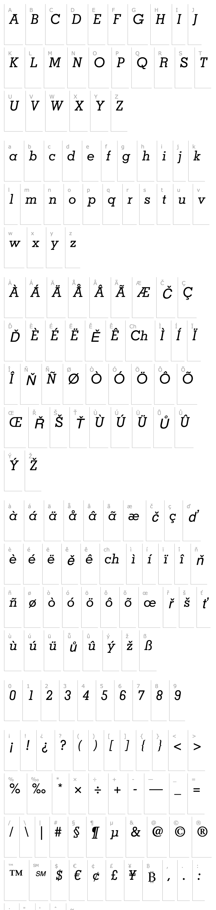 Přehled MemphisLTStd-MediumItalic