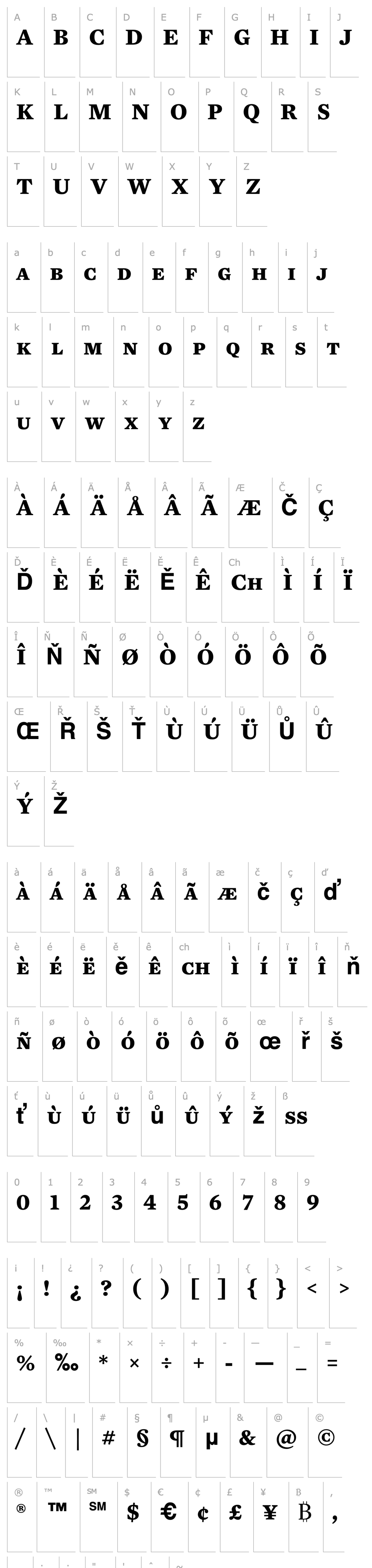 Přehled MercuryTextG2-BoldSC