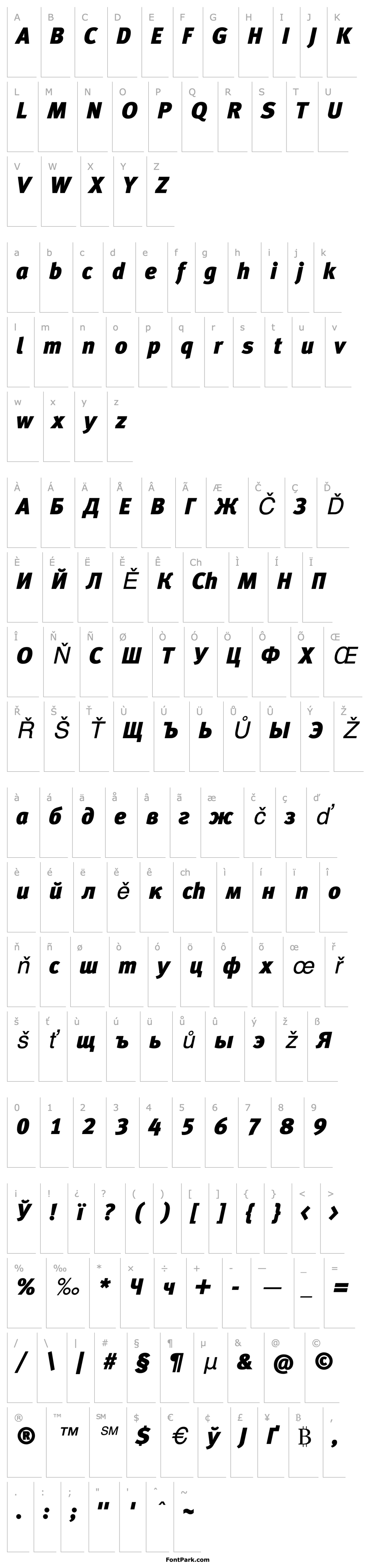 Přehled MetaBlackCyrLF-Italic