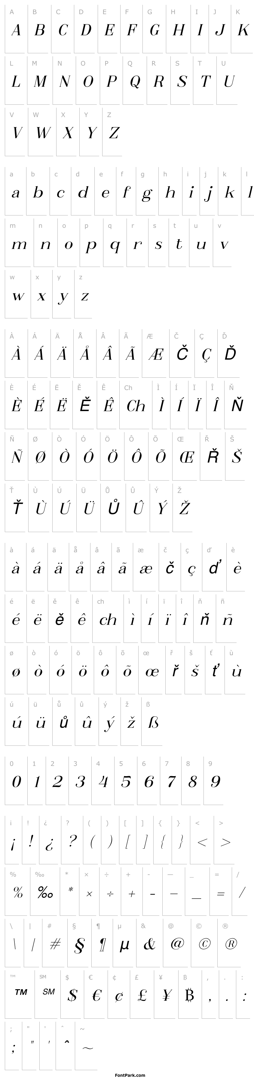 Přehled Metafiz Italic