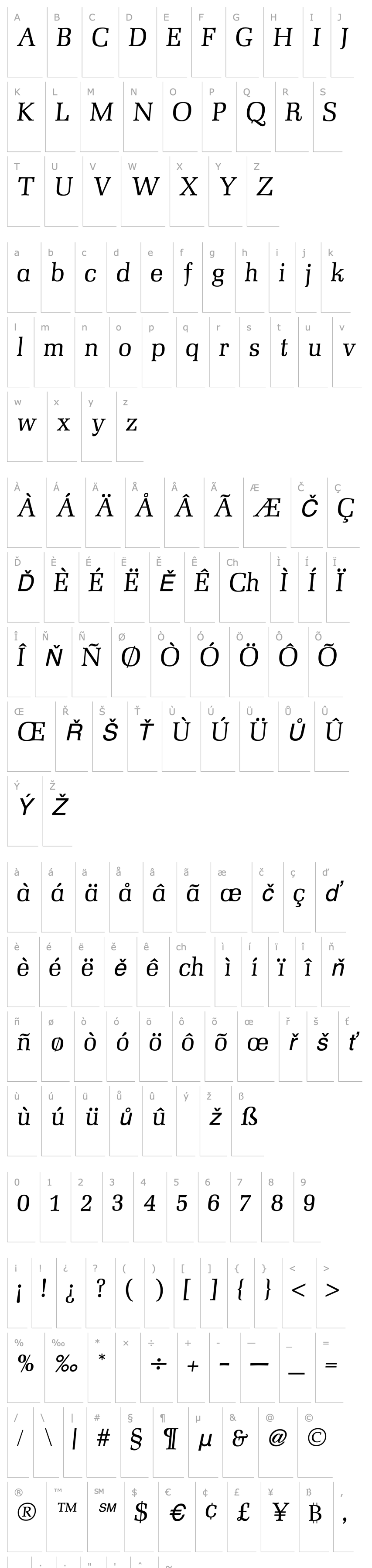 Overview Mezzo Italic