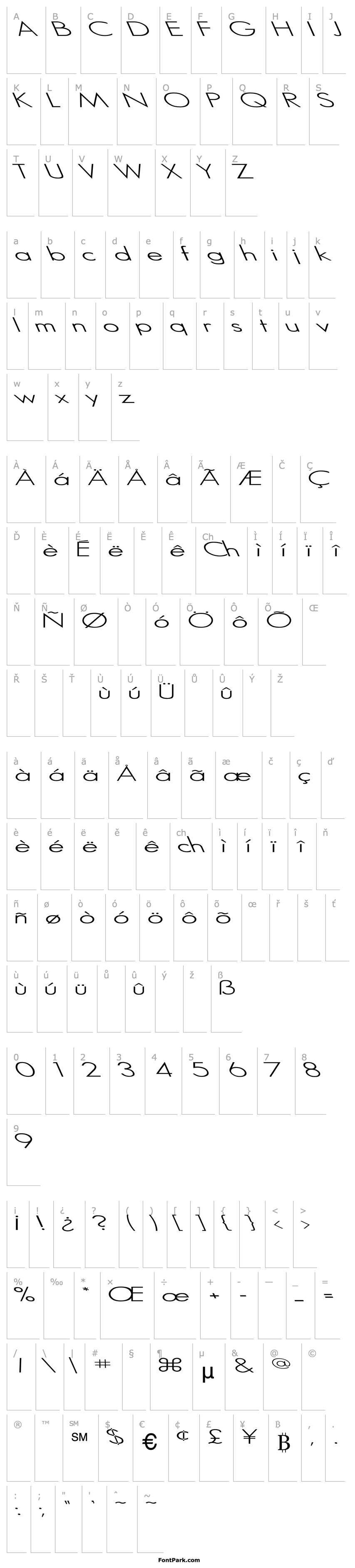 Přehled Micro Serif Light Lefty