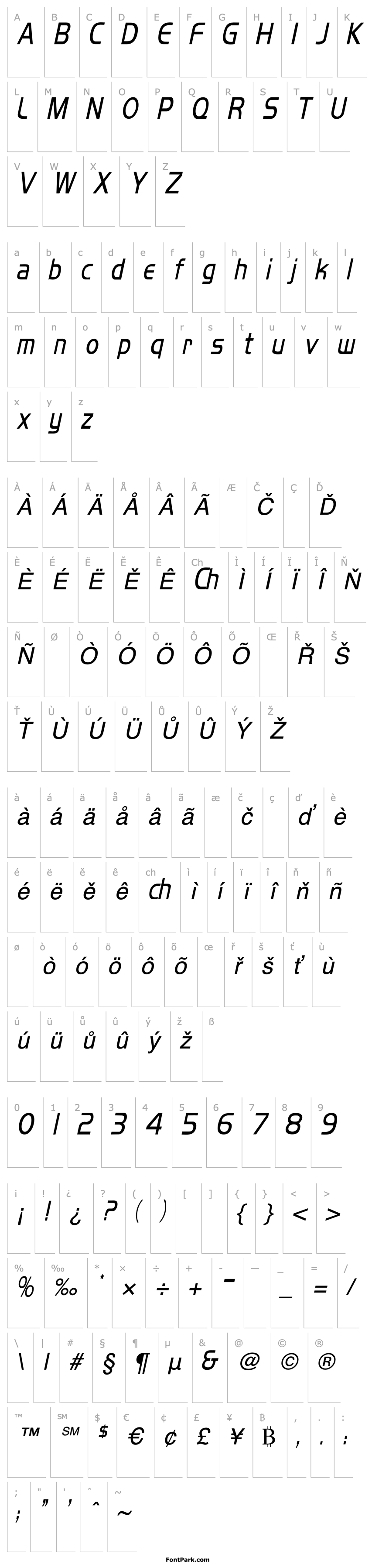 Overview MikityCondensed Italic