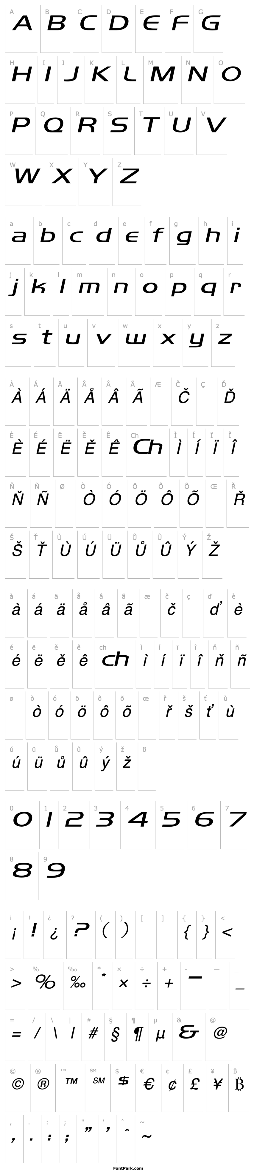 Přehled MikityExtended Italic