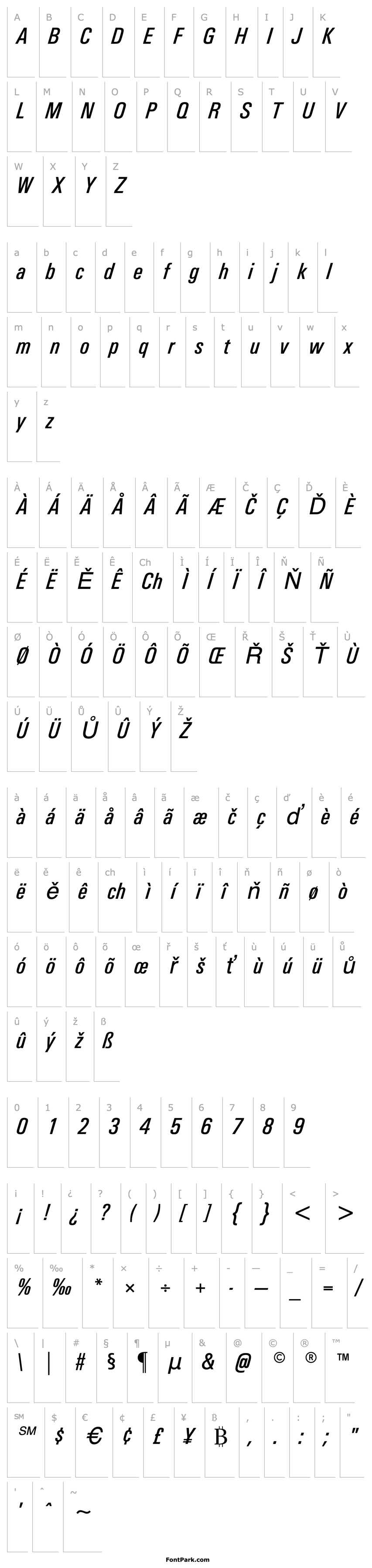 Overview MilkyWay Cond Italic