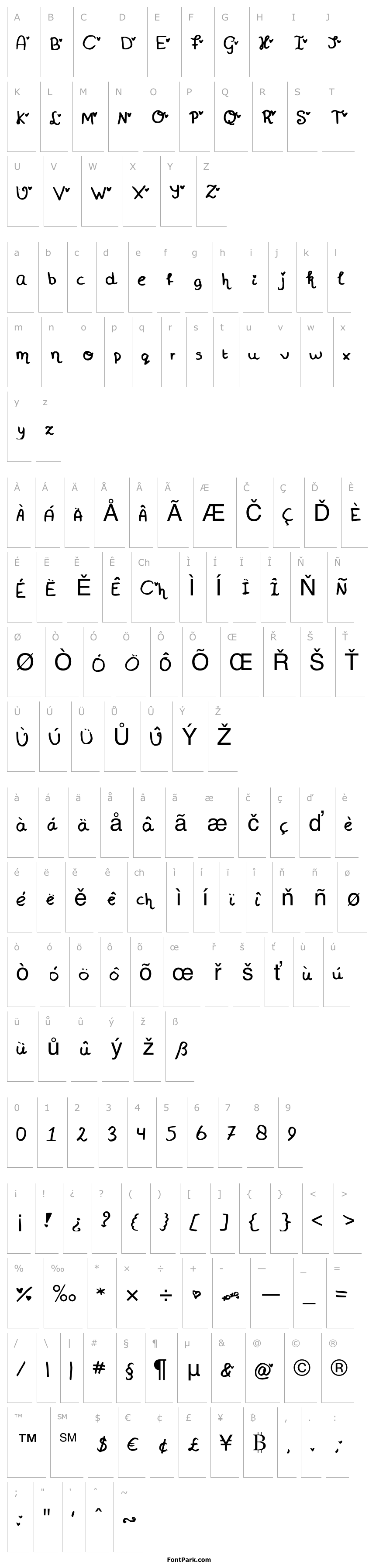 Overview MiniHeartFont