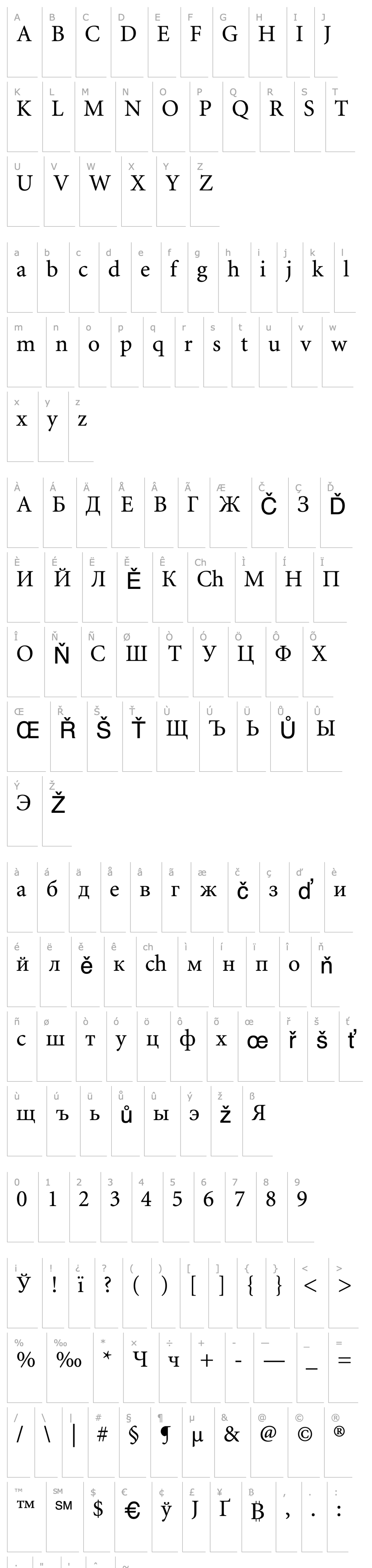 Přehled Minion Cyrillic Regular