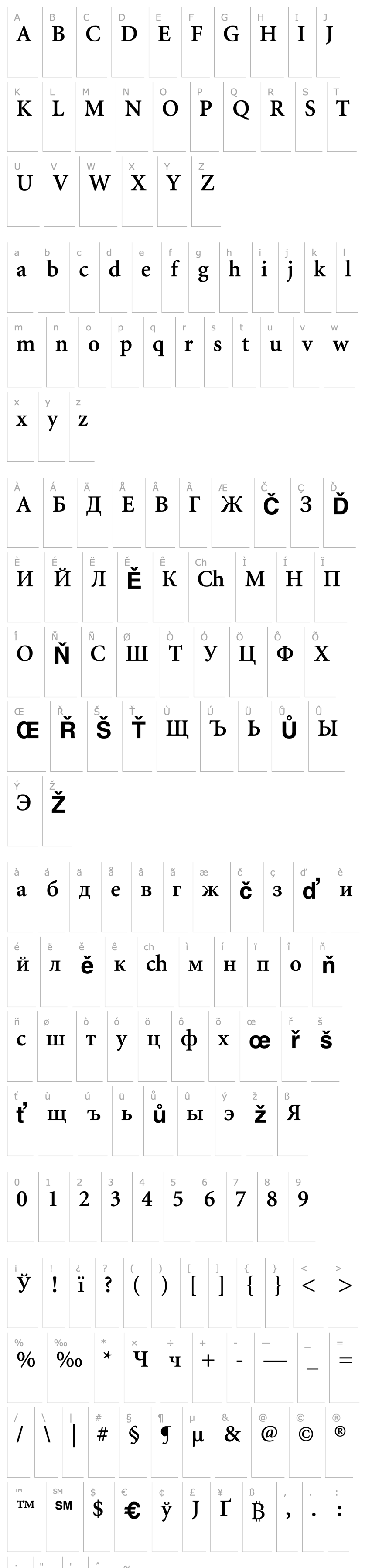 Overview Minion Cyrillic Semibold