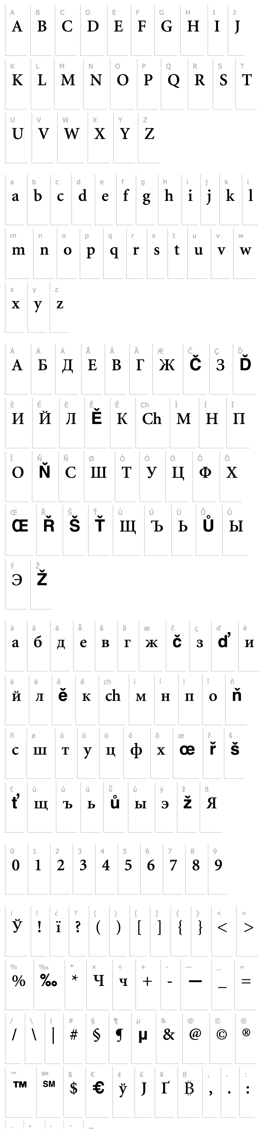 Overview MinionCyr-Semibold