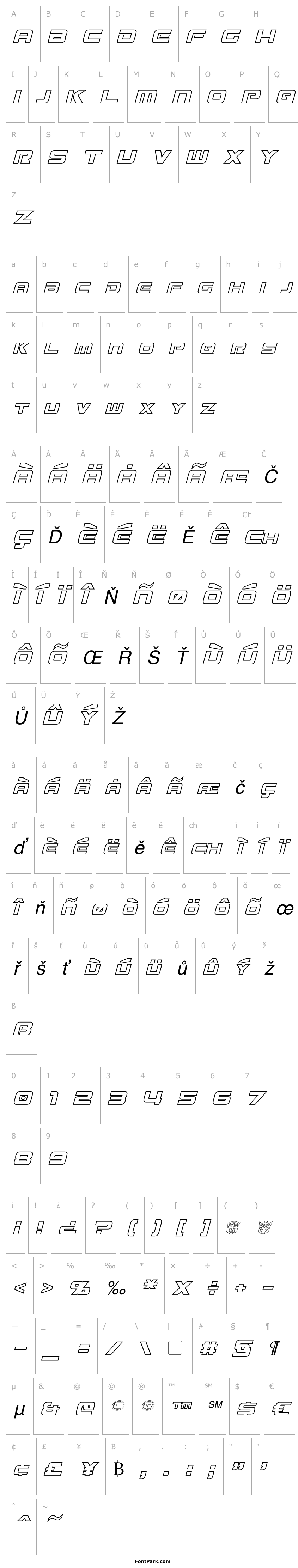 Přehled Mission GT-R Hollow Italic