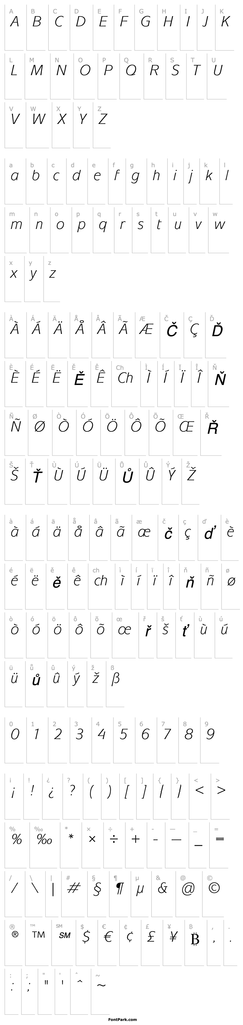 Overview Mixage ITC Std Book Italic