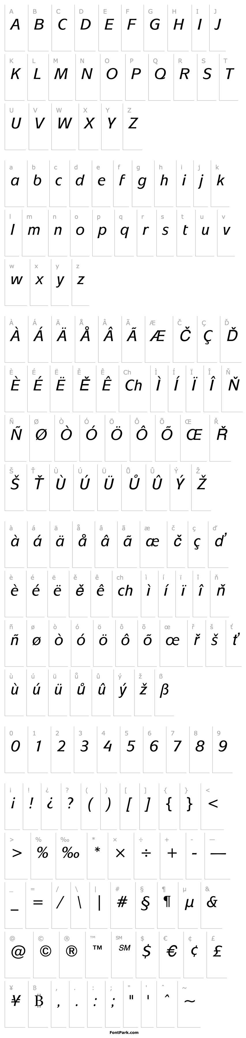 Přehled MixageITCbyBT-MediumItalic