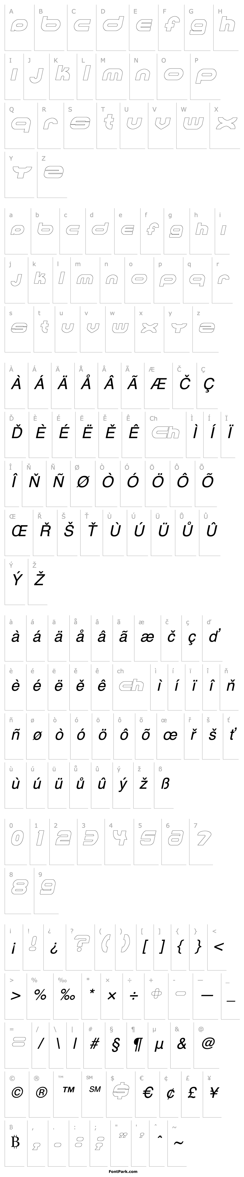 Přehled MKUltraOutline Italic