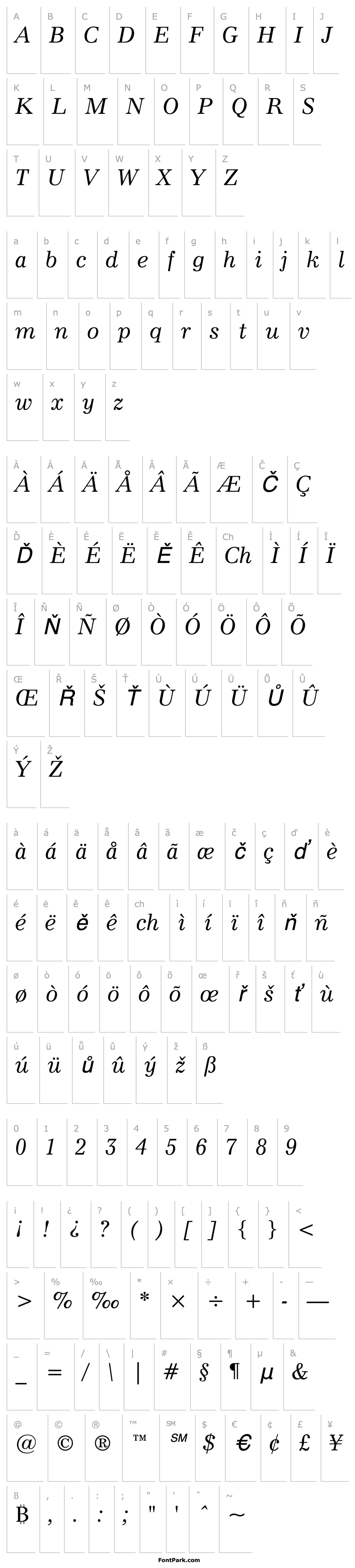 Přehled Modern880BT-Italic