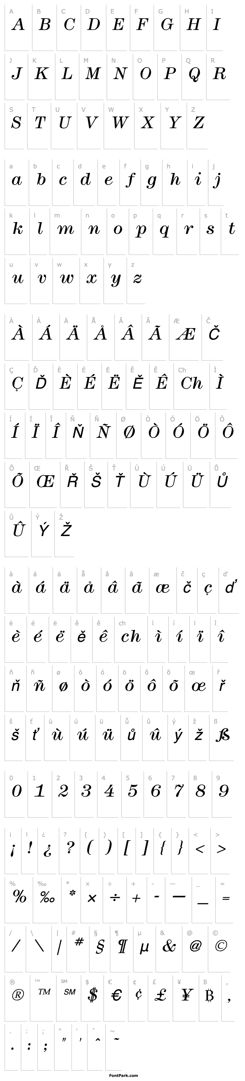 Přehled ModernLightItalic