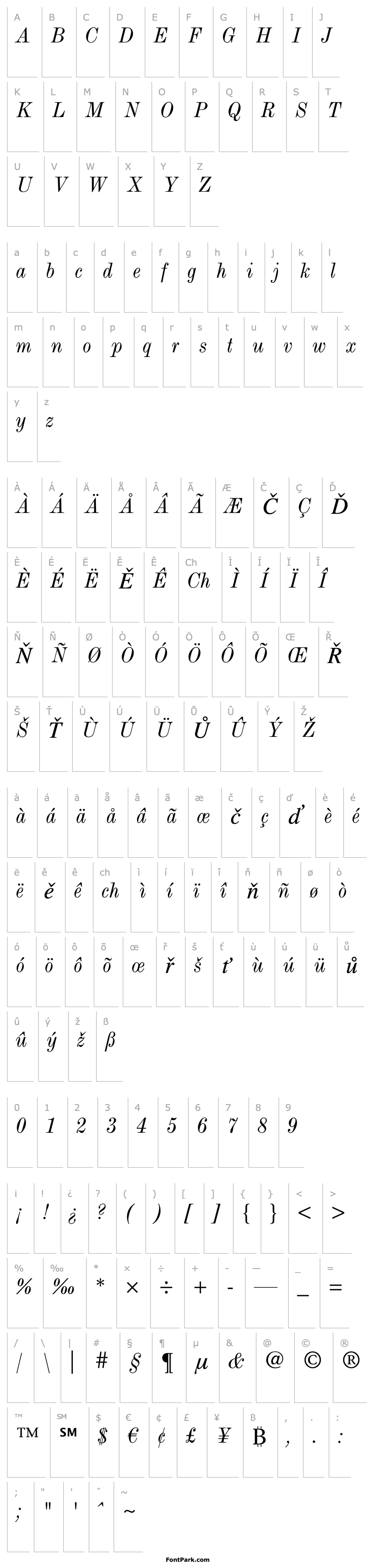 Overview ModernMT Condensed Italic