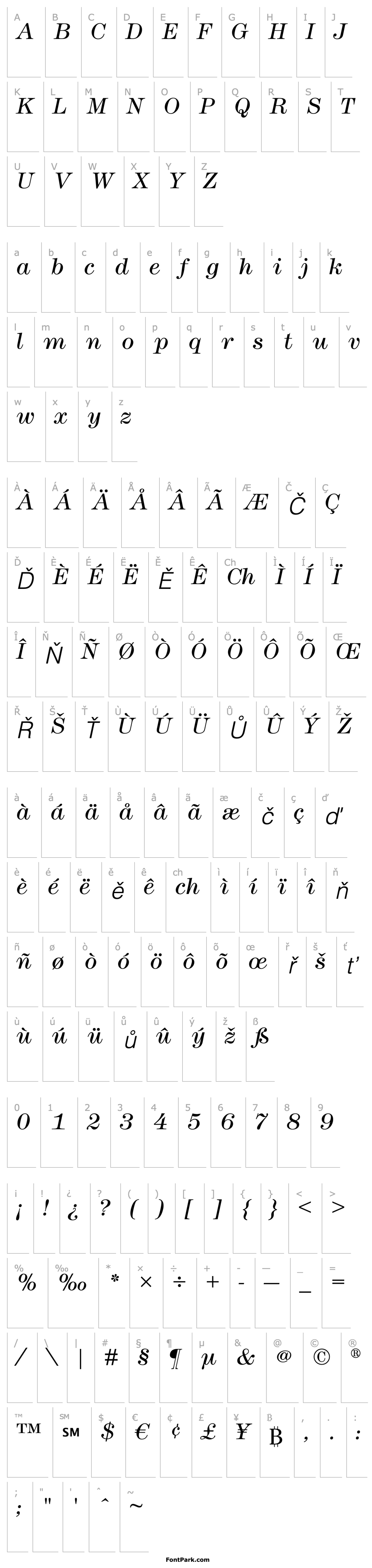 Přehled ModernTwoSxtnITCStd-LightItalic