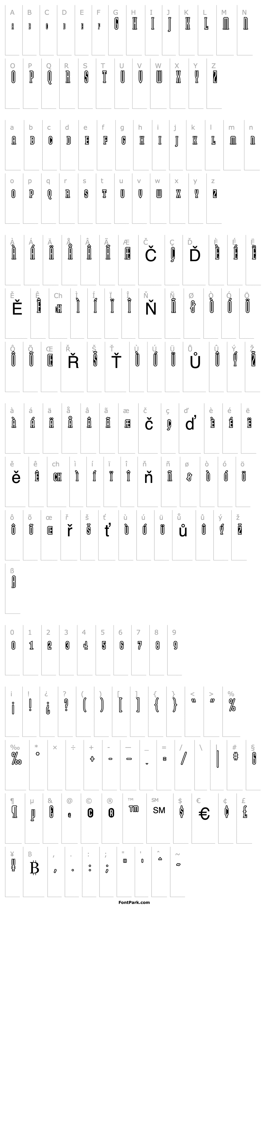 Přehled ModulaOutlinedSmallCaps