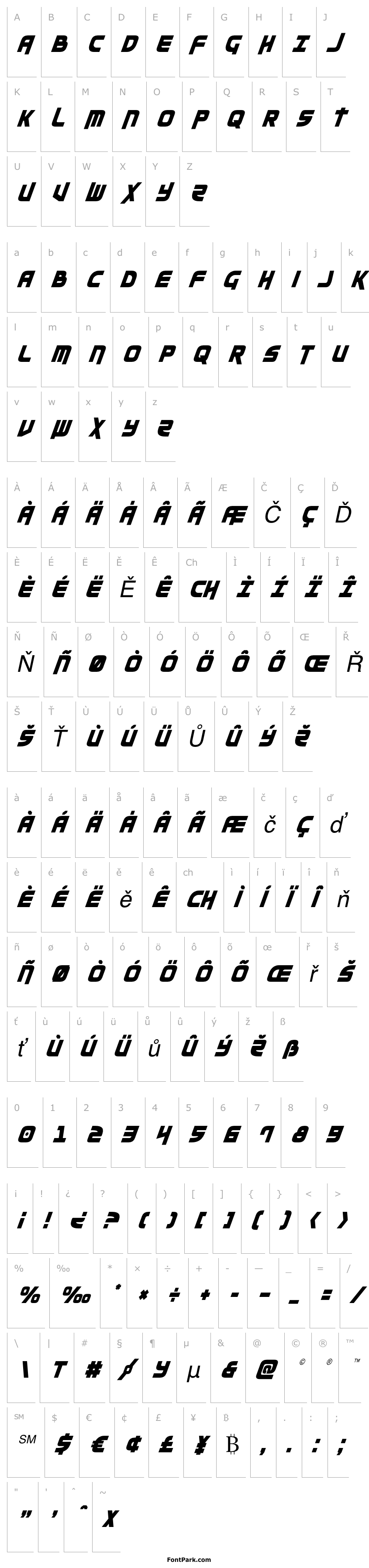 Overview Moltors Condensed Italic