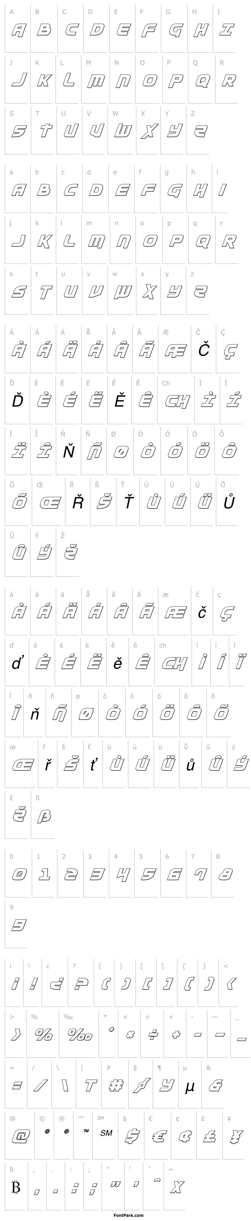 Přehled Moltors Outline Italic