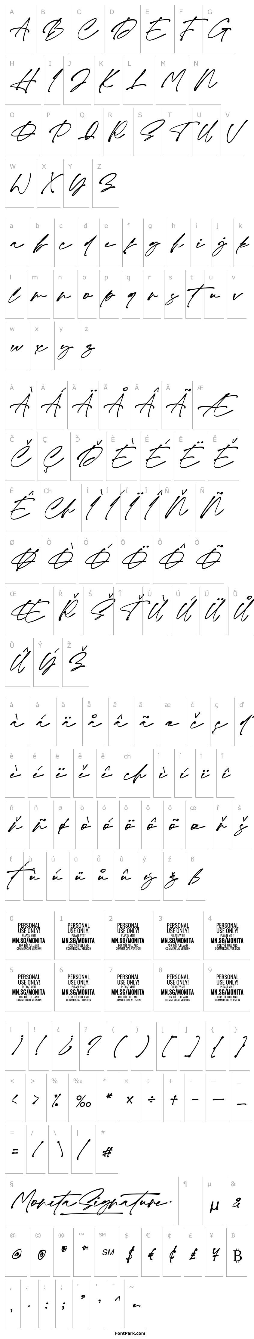 Overview Monita Signature PERSONAL USE Bold Italic