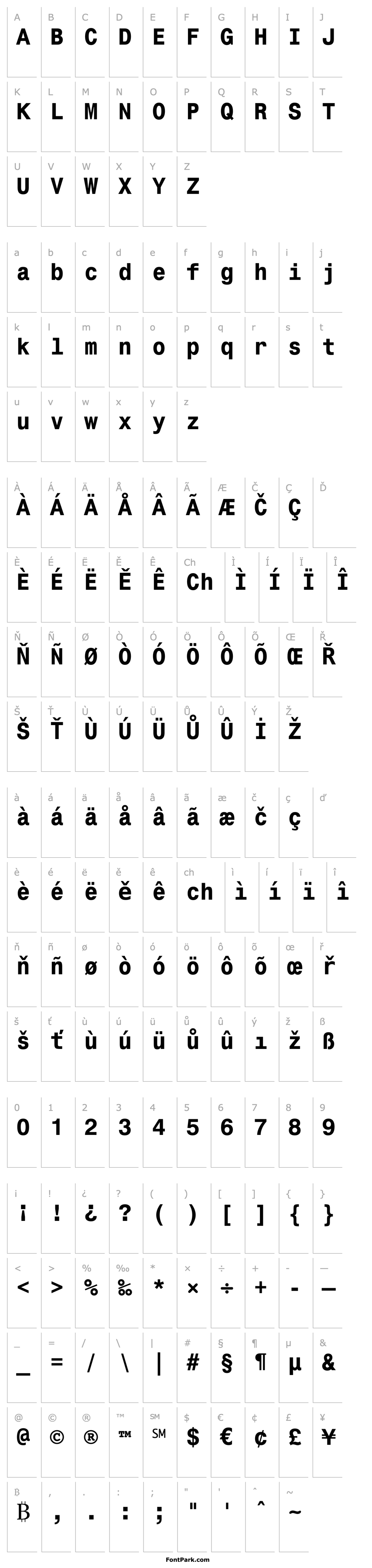 Overview Monospace 821 Bold BT