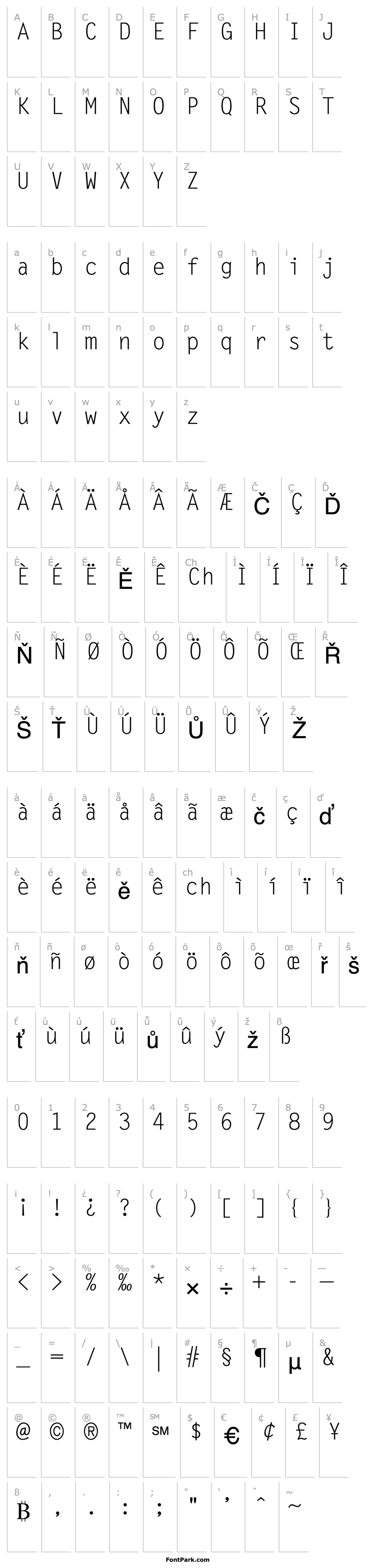 Přehled Monospaced