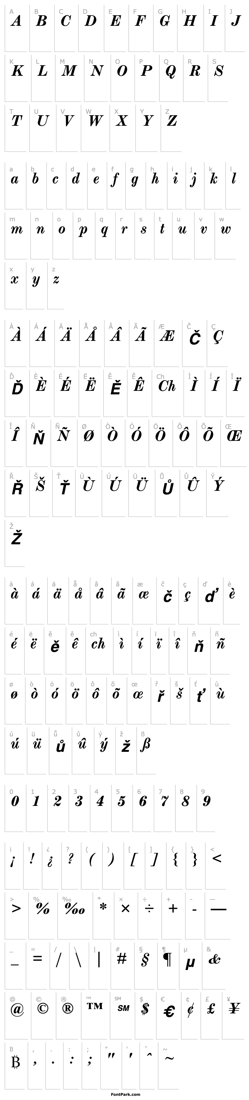 Overview MonotypeModern-Bold Italic