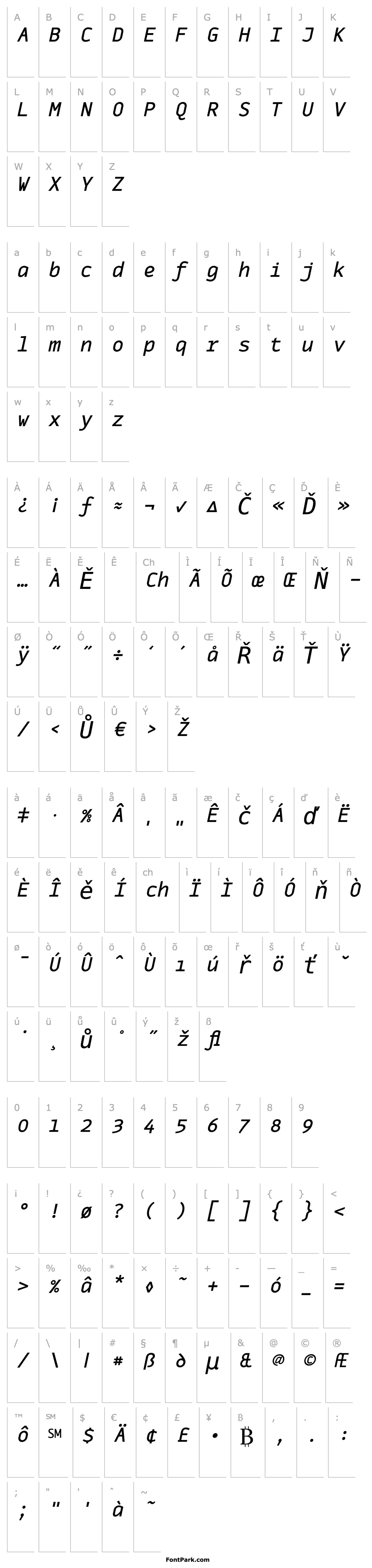 Overview MonoxRegularItalic