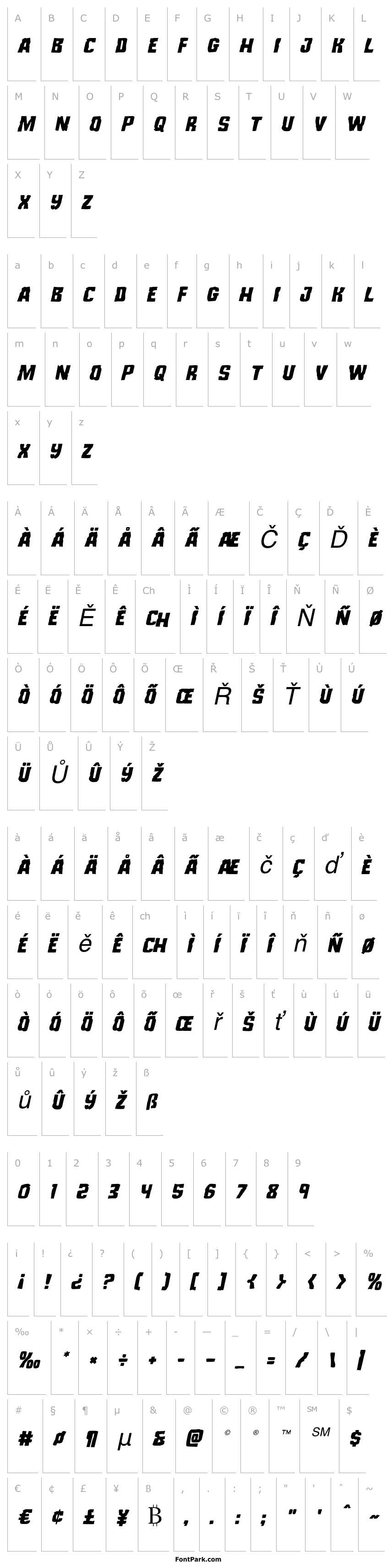 Overview Monster Hunter Staggered Italic