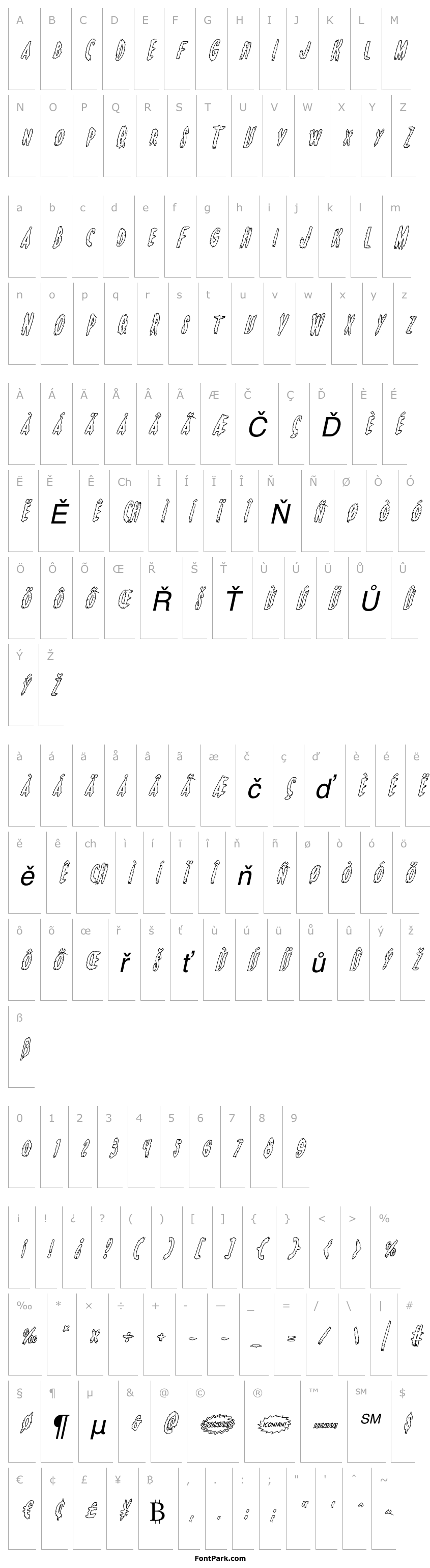 Overview Monsterama Outline Italic