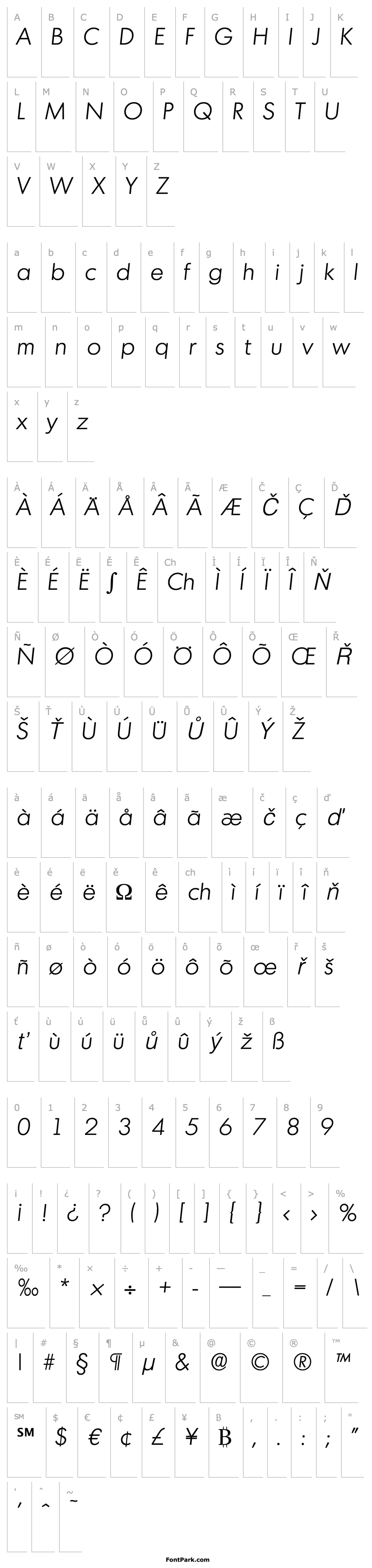 Přehled Montreal-Serial-Light-RegularItalic