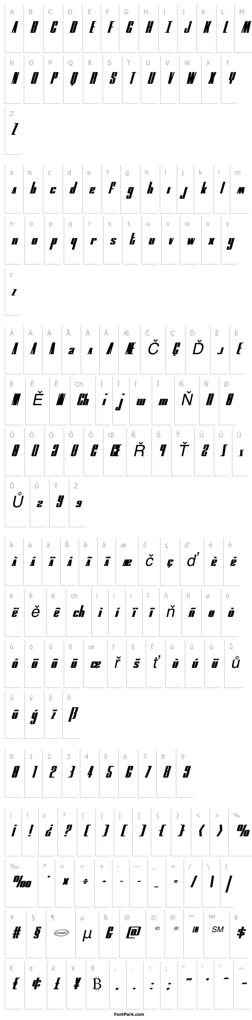Overview MOON Runner Expanded Italic