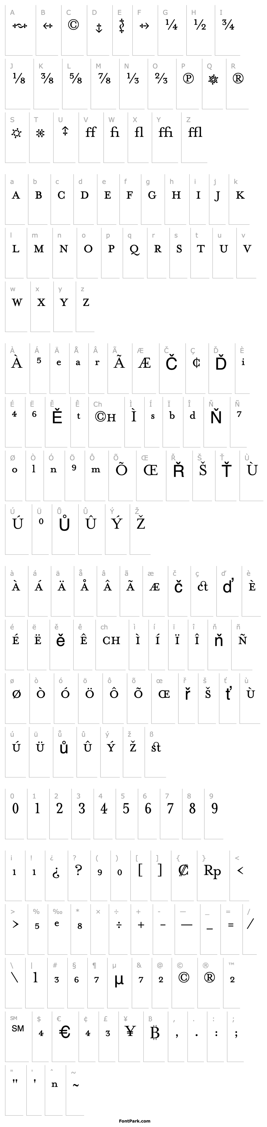 Přehled MrsEavesFractions Regular