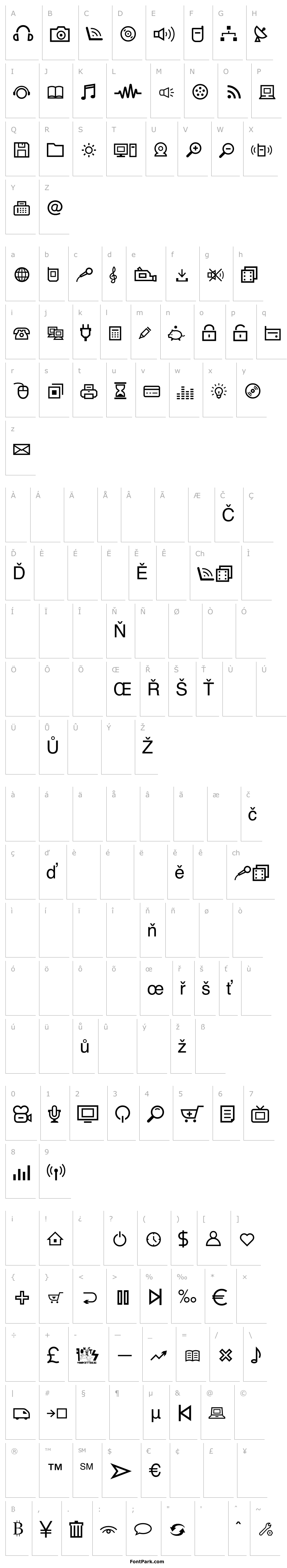 Overview multimedia icons