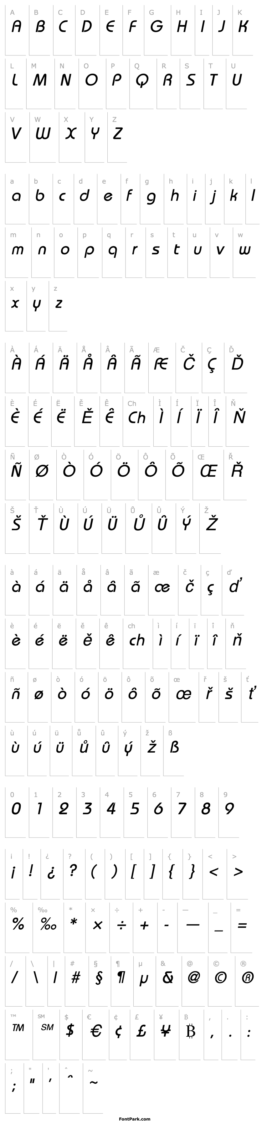 Přehled MumboSSK Italic