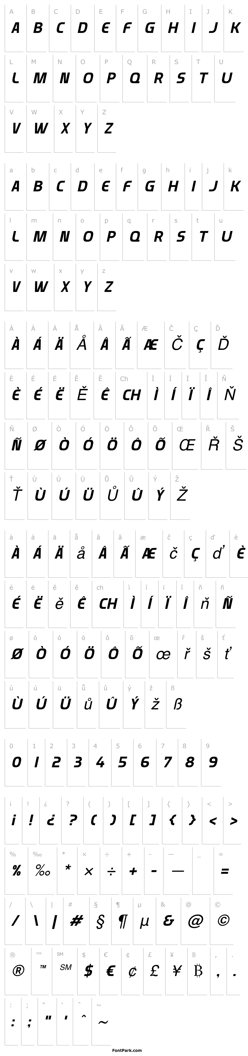 Overview Munistic Italic