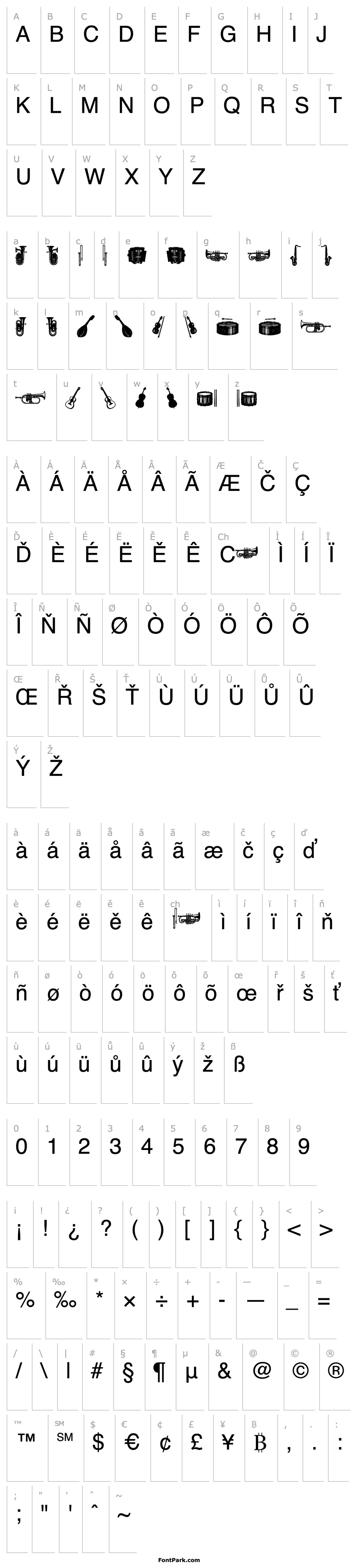 Overview musical instruments, 1st chair