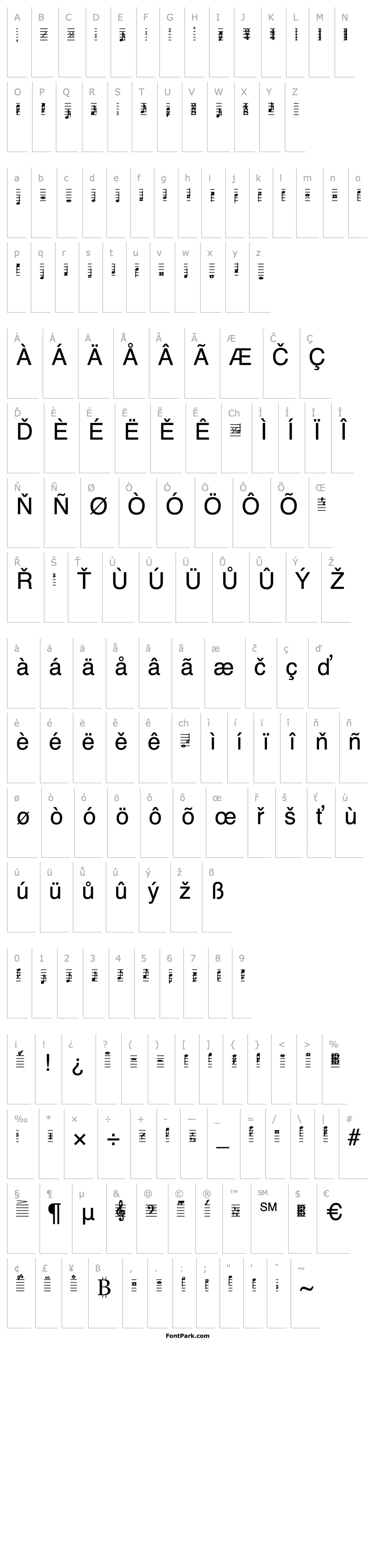 Přehled Musical notation