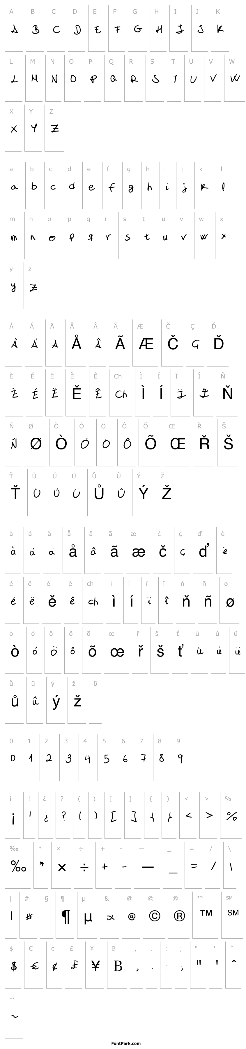 Overview My_font_is_a_handwriting