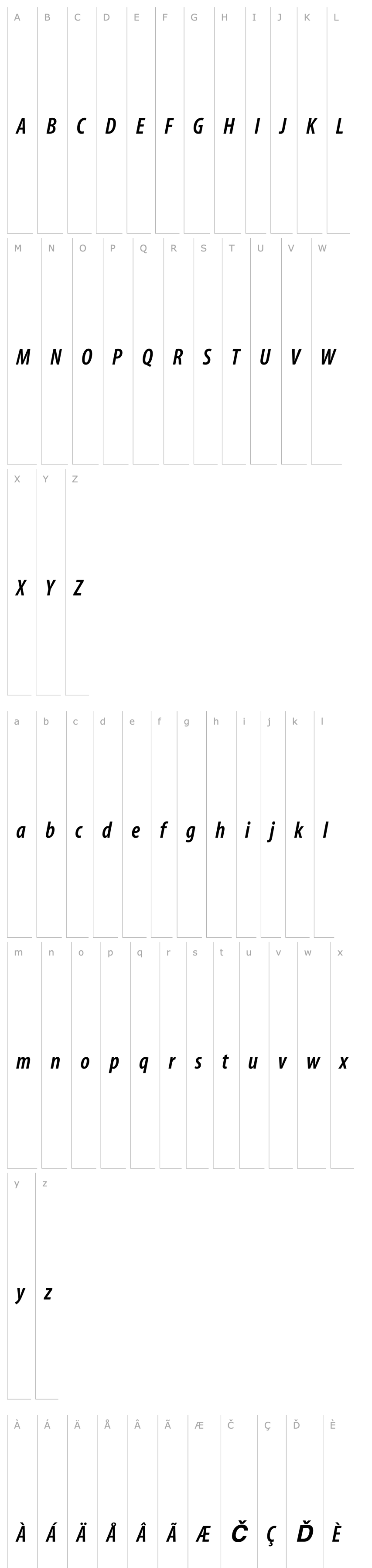 Přehled MyriadCn-SemiBold Italic