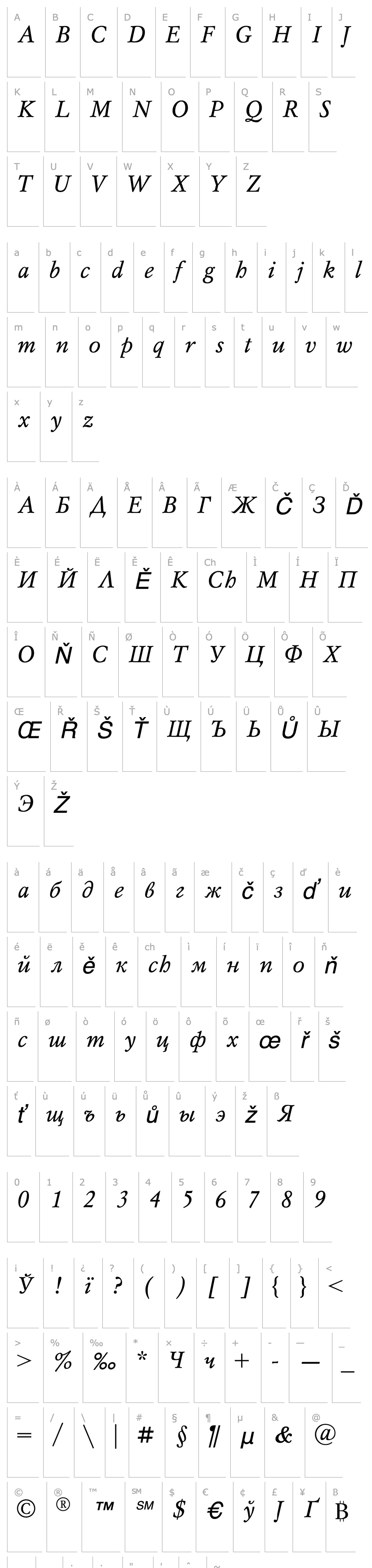 Přehled MyslC-Italic