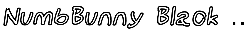 Font NumbBunny Black Outline Italic by Robert Jablonski