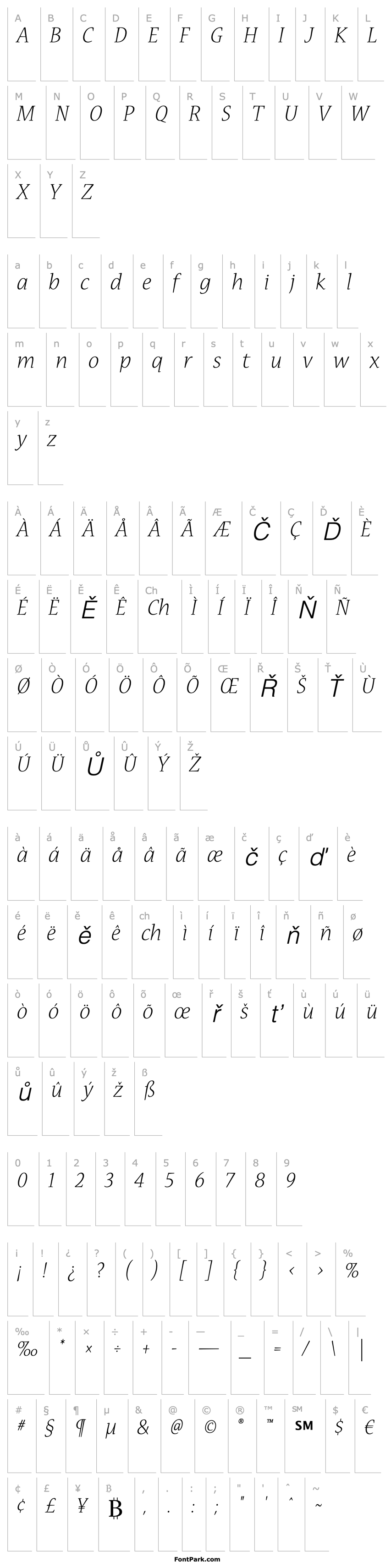 Přehled NuevaStd-LightItalic